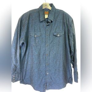 George‎ Straight Troubadour Black Diamond Snap Western Shirt (M28)